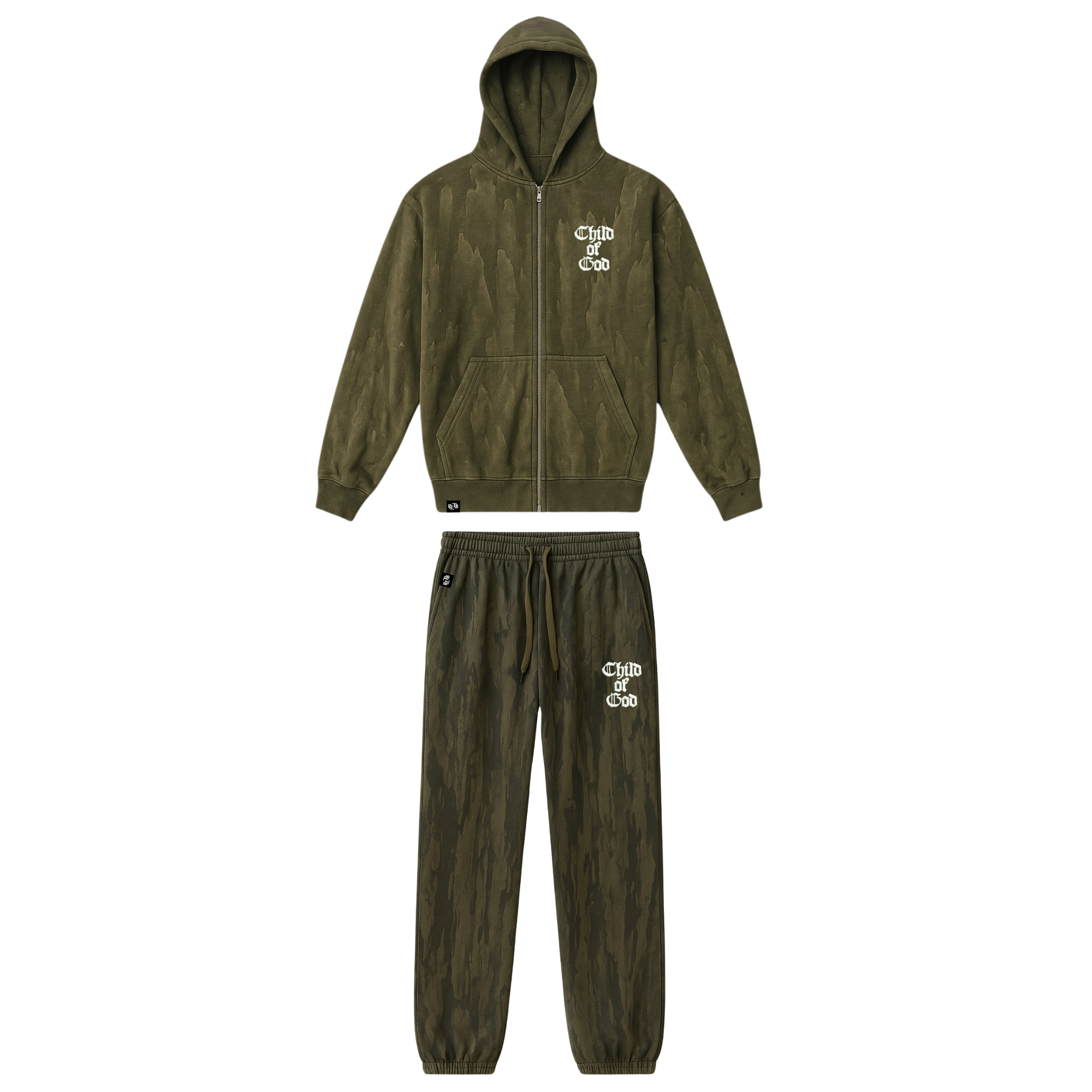 Child Of God Drip Dye Zip Hoodie Set – Threaded Blessings