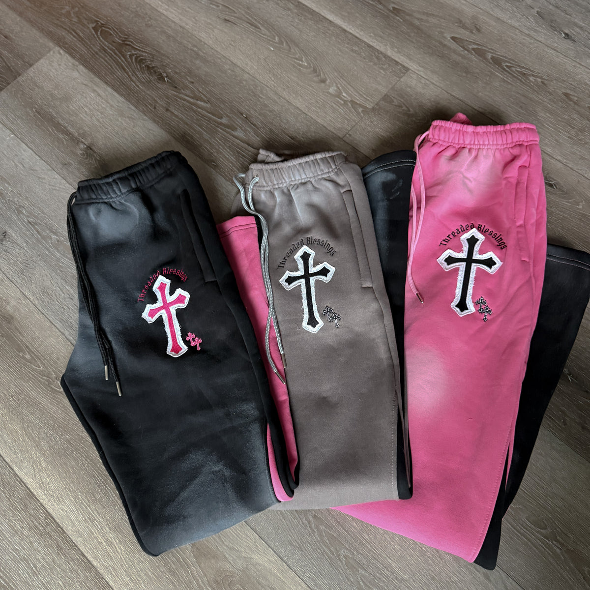 “Highly Favored” Pink Flared Sweatpants