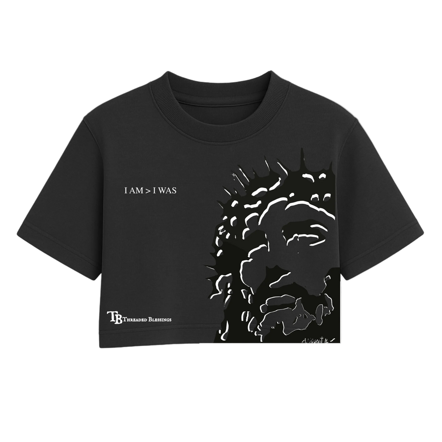 Threaded Blessings - I AM > I WAS Crop Tee
