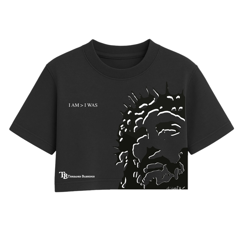 Threaded Blessings - I AM > I WAS Crop Tee