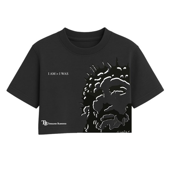 Threaded Blessings - I AM > I WAS Crop Tee