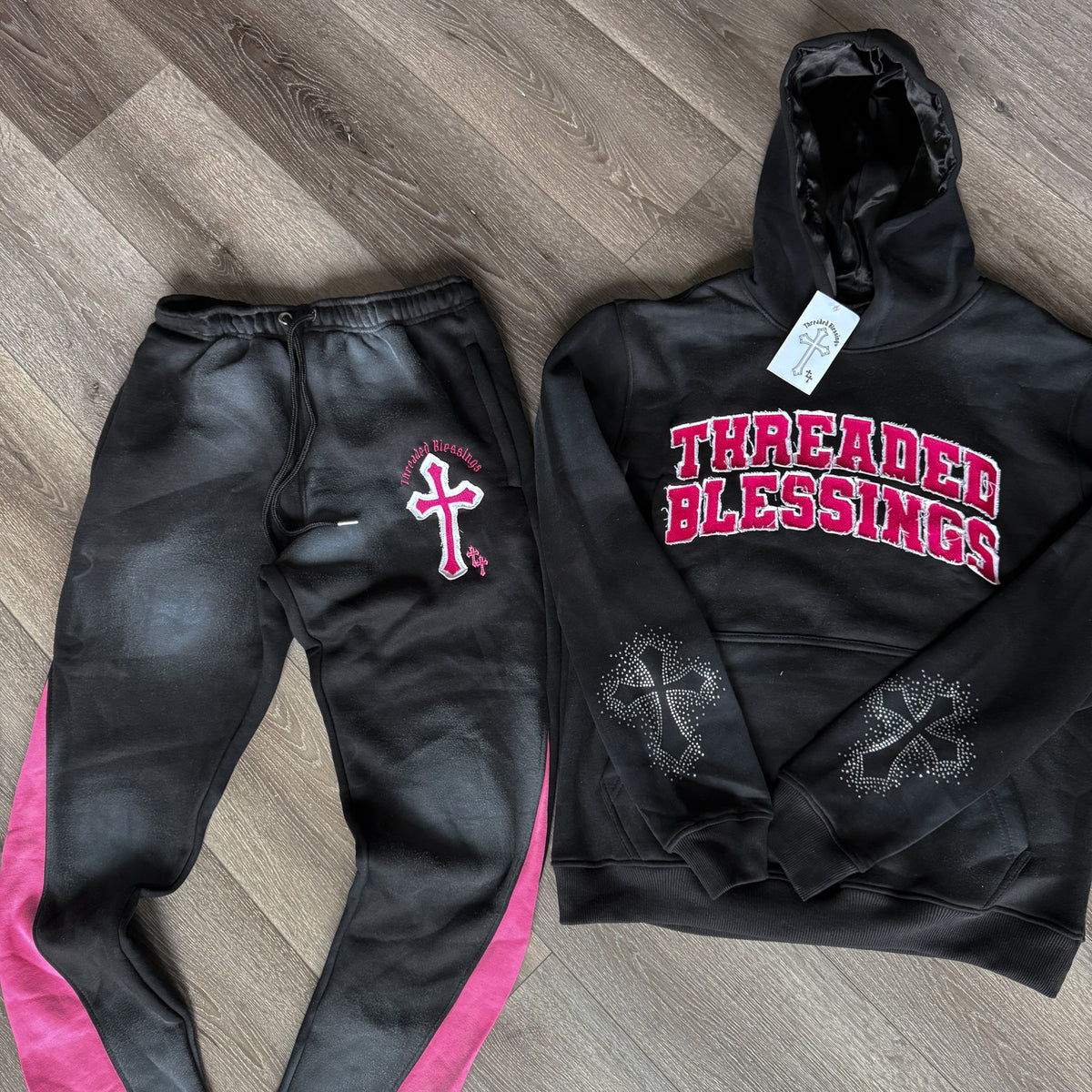 “Highly Favored” Black Flared Sweatpants