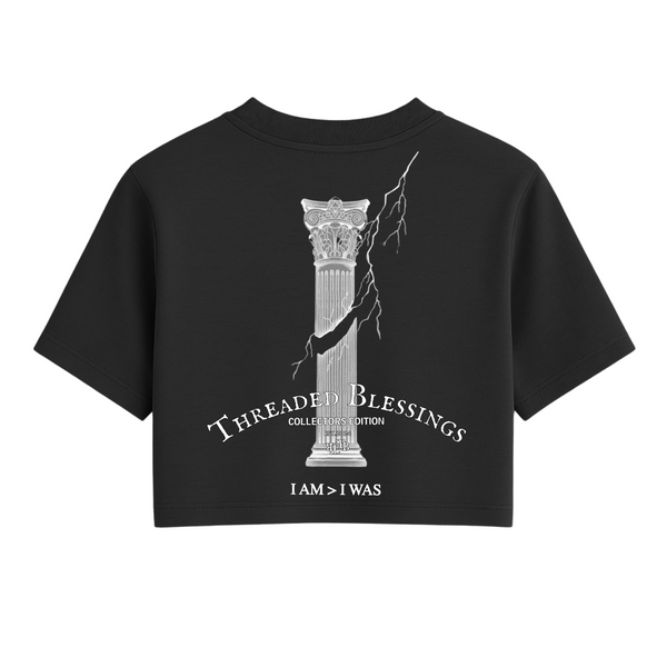 Threaded Blessings - I AM > I WAS Crop Tee
