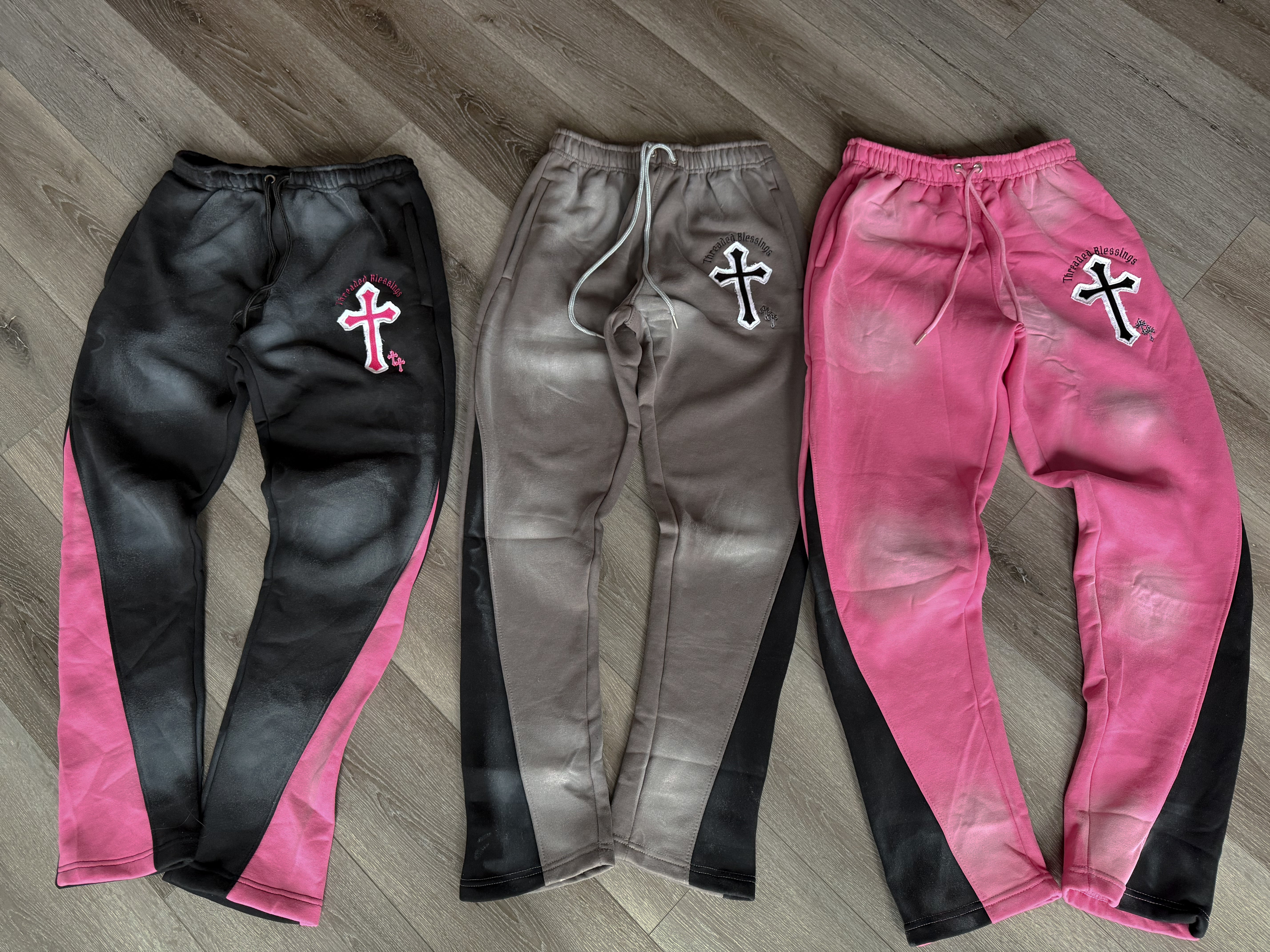 “Highly Favored” Black Flared Sweatpants
