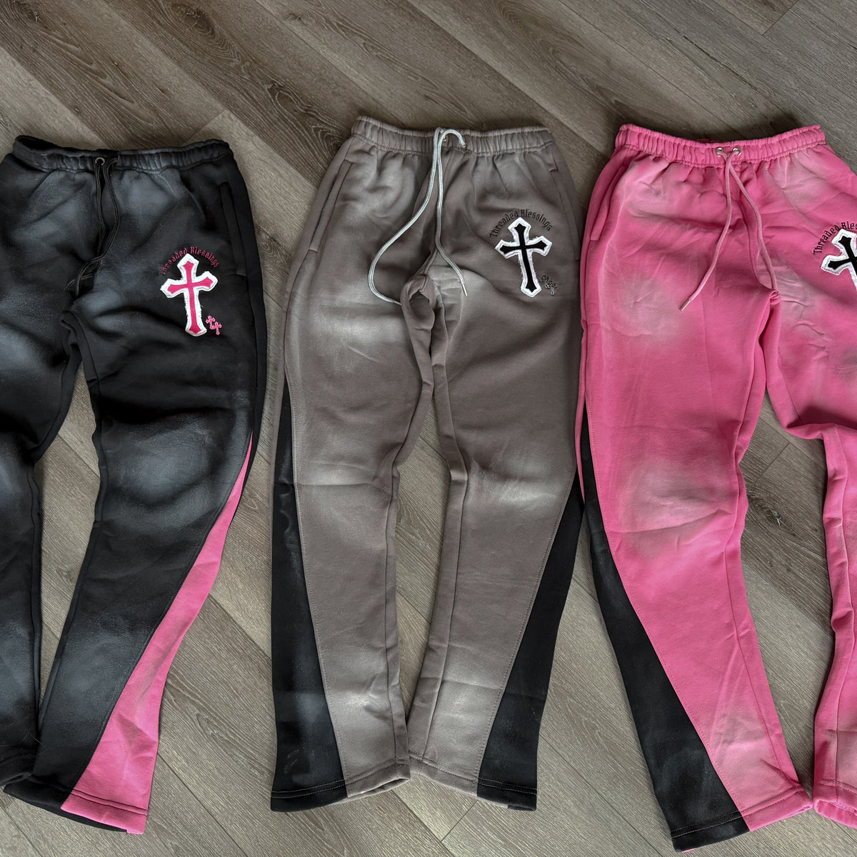 “Highly Favored” Black Flared Sweatpants
