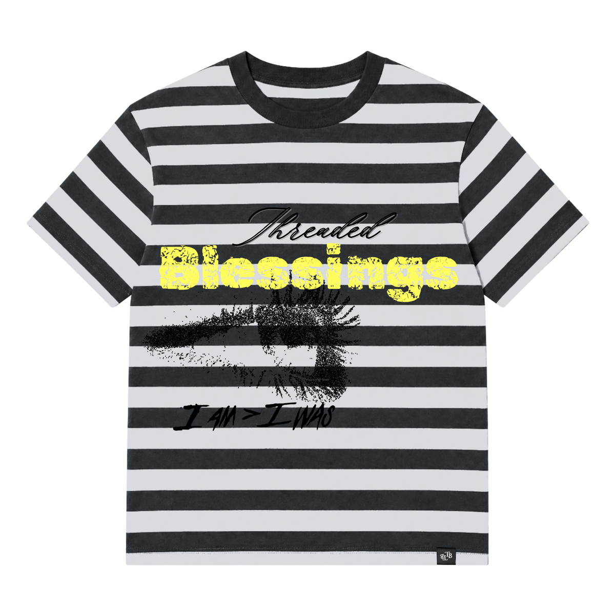 Threaded Blessings - I Am > I Was Striped T-Shirt