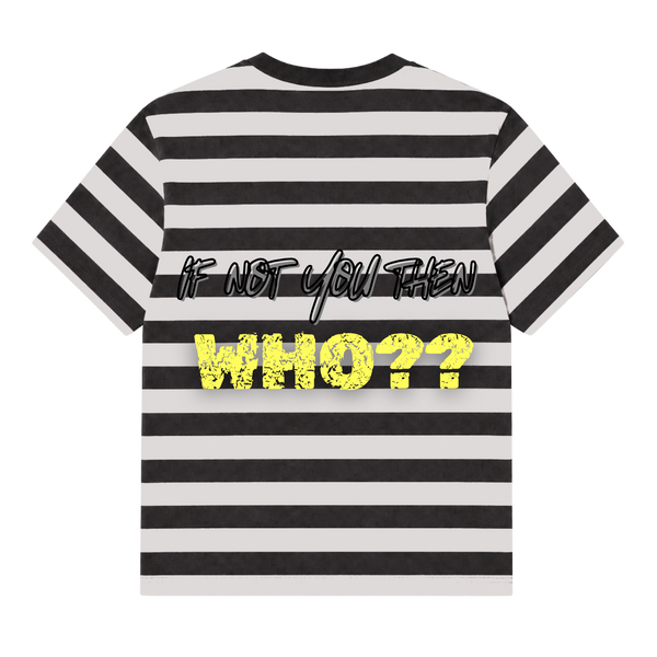 Threaded Blessings - I Am > I Was Striped T-Shirt