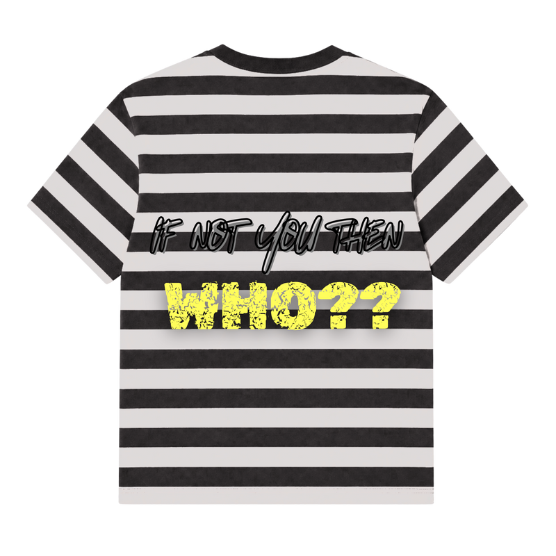 Threaded Blessings - I Am > I Was Striped T-Shirt