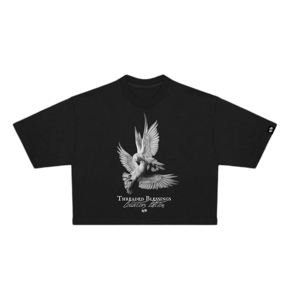 Threaded Blessings - Dove Crop Tee