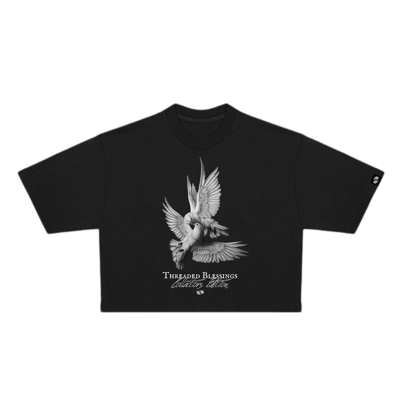 Threaded Blessings - Dove Crop Tee