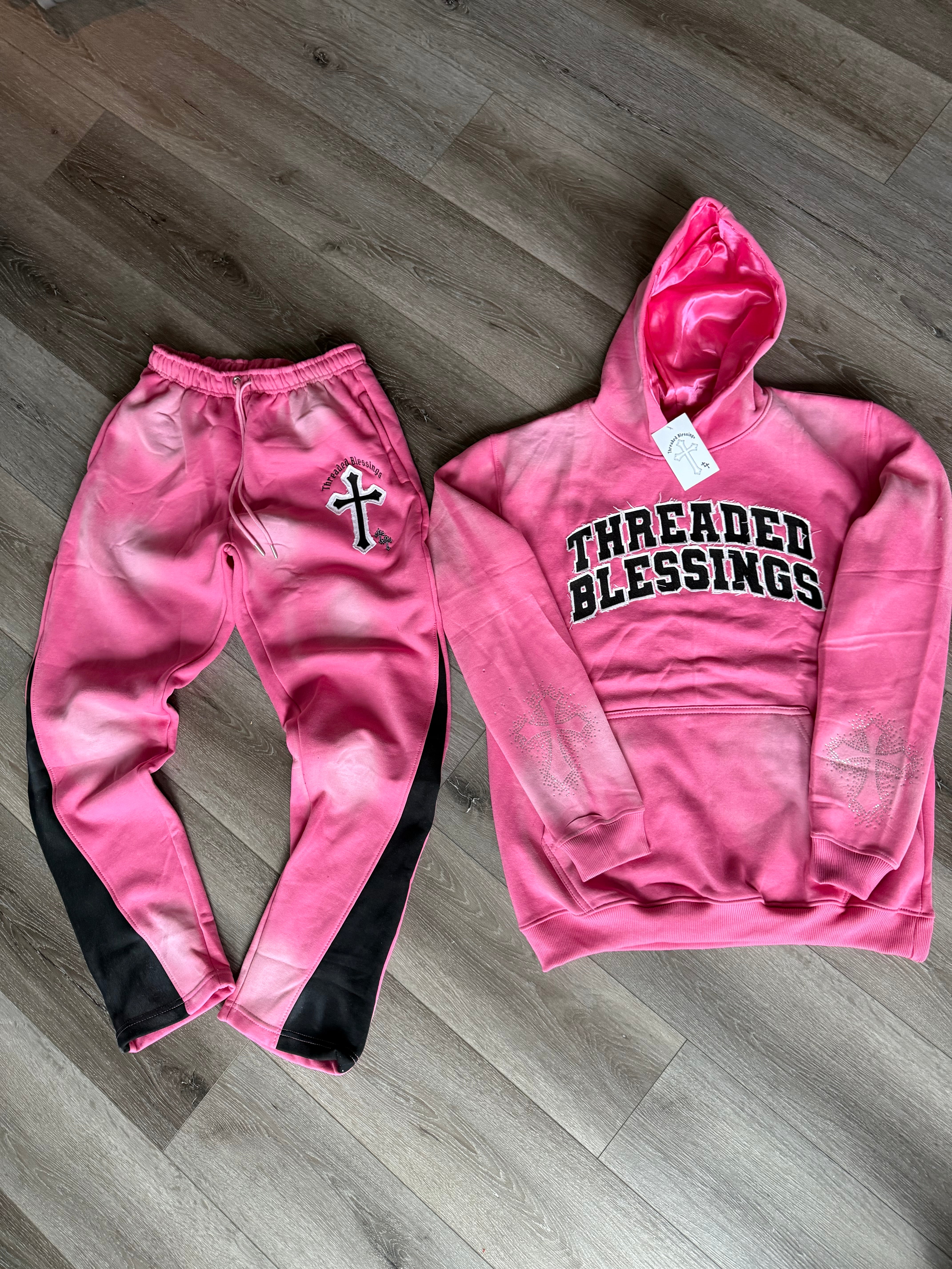 “Highly Favored” Pink Flared Sweatpants