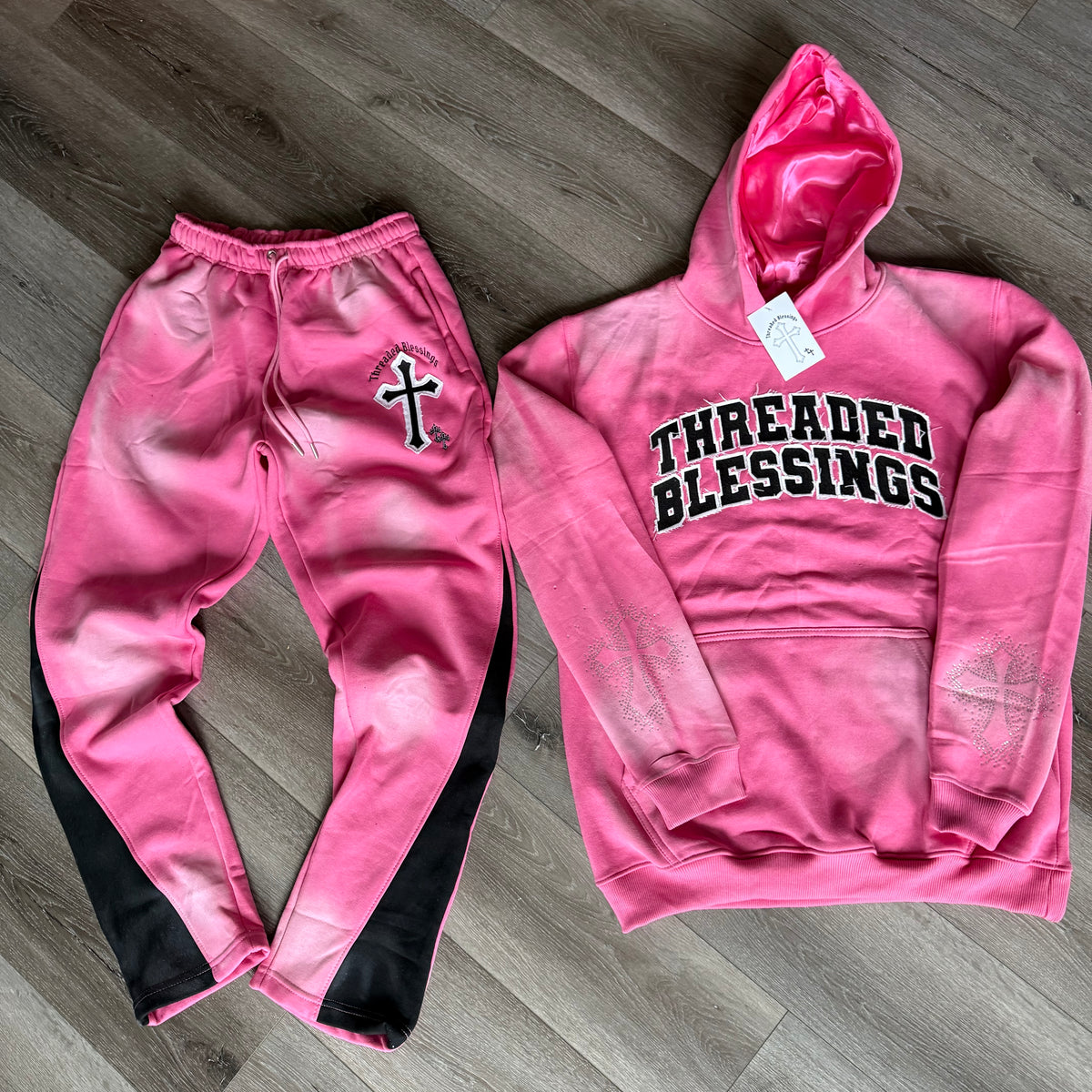 “Highly Favored” Pink Flared Sweatpants