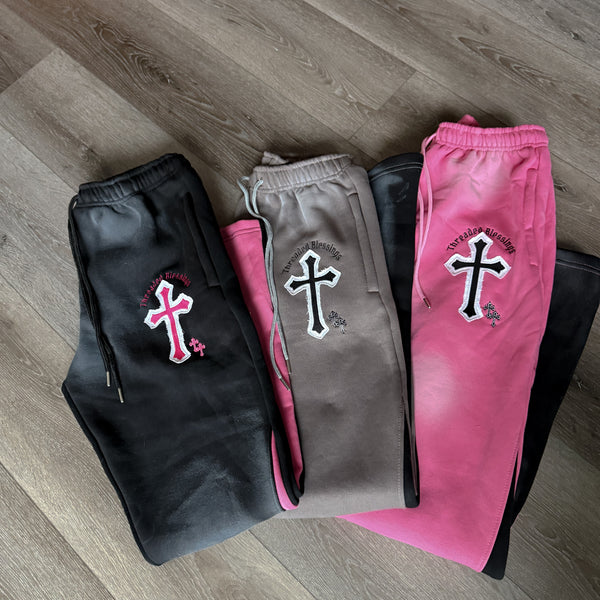 “Highly Favored” Black Flared Sweatpants