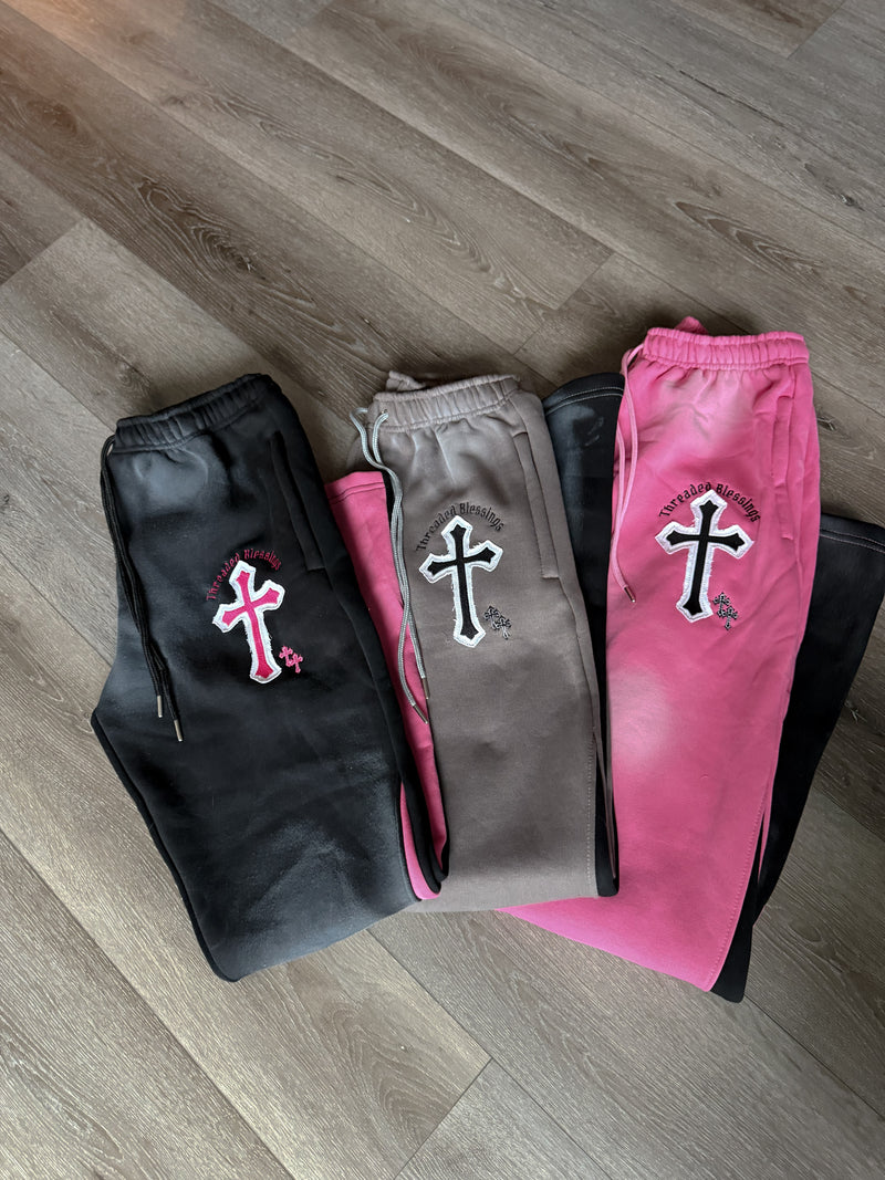 “Highly Favored” Black Flared Sweatpants