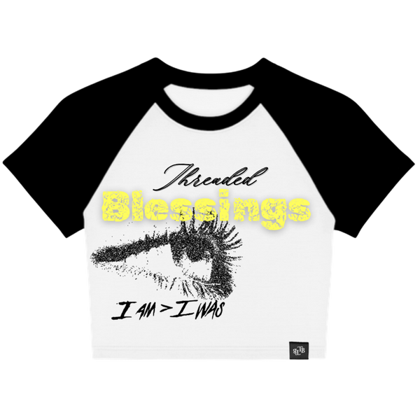 Threaded Blessings - I Am > I Was Two Tone Baby Tee
